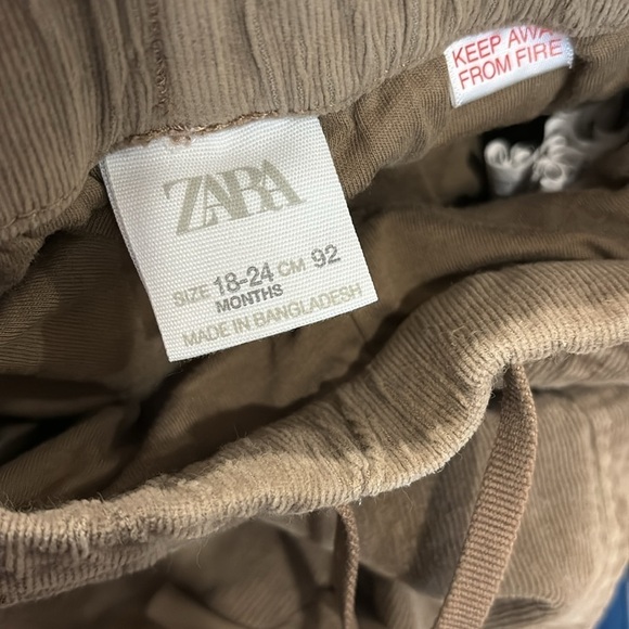 Zara kids / toddler pant lined corduroy jogger style pant bundle size 18-24 m - Picture 6 of 11